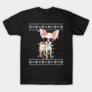 chihuahua christmas lights T-Shirt